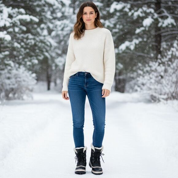 Sorel Caribou Winter Snow Boots Womens 10.5 Waterproof Leather Insulated Black - Picture 12 of 12